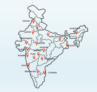 Map of India showing SVV & Co locations